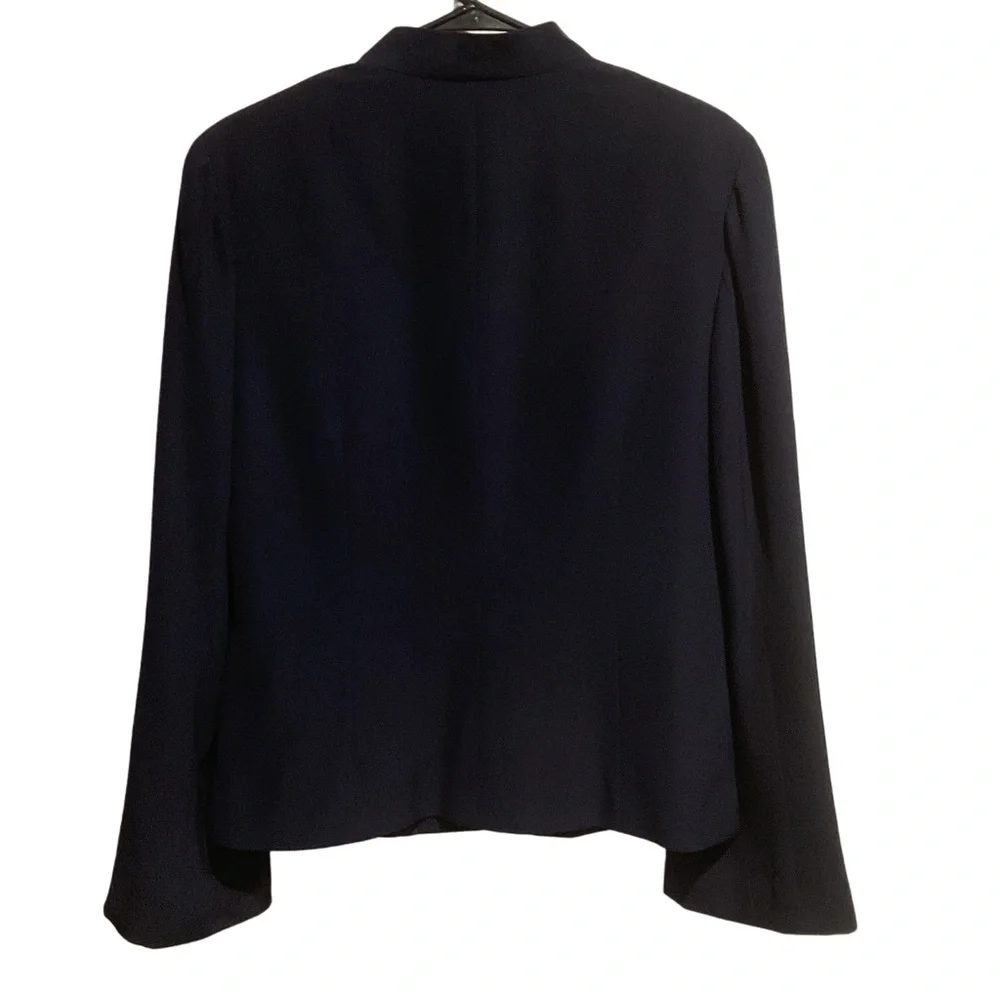 Talbots Pure Silk Dark Blue Silk‎ Blazer - Picture 2 of 11